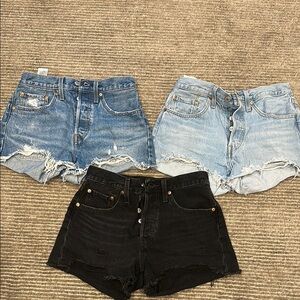 Preowned LEVIS premium 501 denim shorts size 26